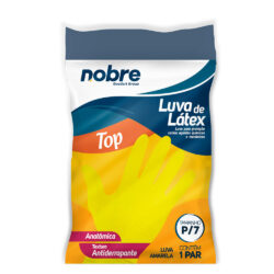 Luva de Borracha/Látex Top - Amarela - P - Nobre