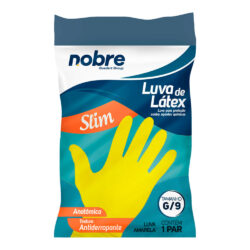 Luva de Borracha/Látex Slim - Amarela - G - Nobre