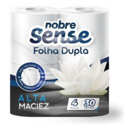 Papel higienico 10cm x30m.(fardinho c/4un celulose virgem/f.dupla) – Nobre Sense