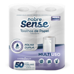 Papel toalha bobina p/cozinha (pacote c/2 rolos folha dupla) - Nobre Sense