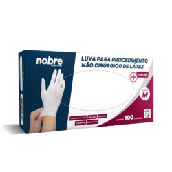 Luva látex c/pó p/ procedimento não cirúrgico c/ 100 un  M - Nobre