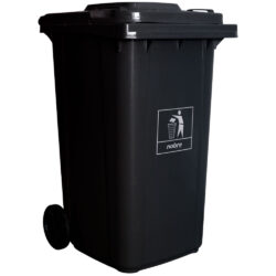 Coletora plastica 240L c/ rodas (mod. europeu) preto - Nobre